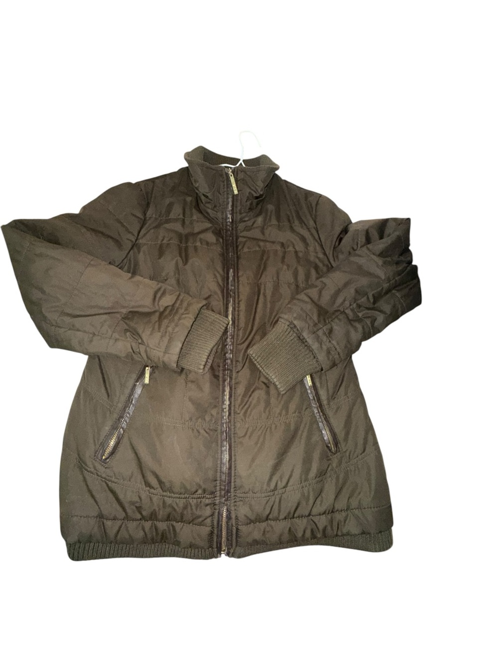 Kensie Men's Olive Quilted Puffer Jacket